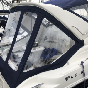 Fairline Targa 34 full cockpit canopy. Sauleda acrylic