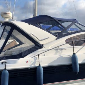 Fairline Targa 34 full cockpit canopy. Sauleda acrylic